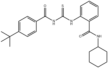 2-({[(4-tert-butylbenzoyl)amino]carbonothioyl}amino)-N-cyclohexylbenzamide Struktur