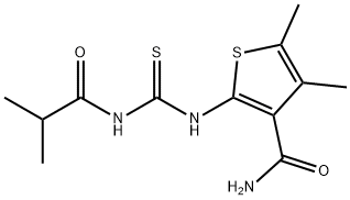 2-{[(isobutyrylamino)carbonothioyl]amino}-4,5-dimethyl-3-thiophenecarboxamide Struktur