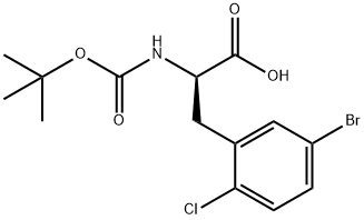 N-Boc-5-Bromo-2-chloro-D-phenylalanine Structure