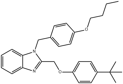 1-(4-butoxybenzyl)-2-((4-(tert-butyl)phenoxy)methyl)-1H-benzo[d]imidazole Struktur