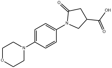 1-(4-morpholin-4-ylphenyl)-5-oxopyrrolidine-3-carboxylic acid 化学構造式