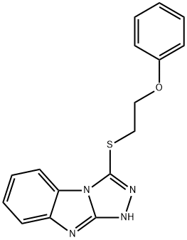 3-(2-Phenoxy-ethylsulfanyl)-9H-benzo[4,5]imidazo[2,1-c][1,2,4]triazole 化学構造式