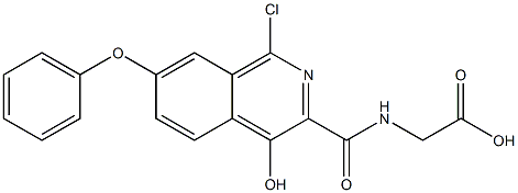 Glycine, N-[(1-chloro-4-hydroxy-7-phenoxy-3-isoquinolinyl)carbonyl]-, 808116-60-1, 结构式