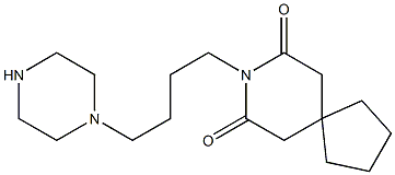 8-Azaspiro[4.5]decane-7,9-dione, 8-[4-(1-piperazinyl)butyl]- Struktur