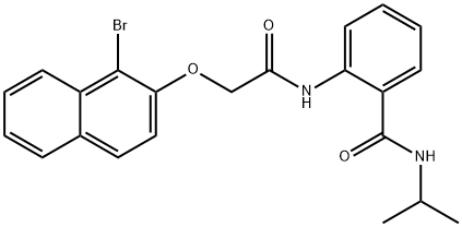 2-({[(1-bromo-2-naphthyl)oxy]acetyl}amino)-N-isopropylbenzamide Structure
