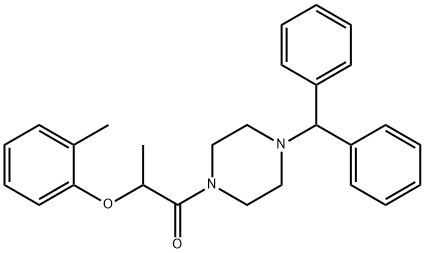 1-(diphenylmethyl)-4-[2-(2-methylphenoxy)propanoyl]piperazine Struktur
