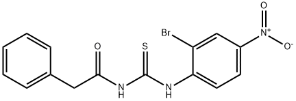 N-{[(2-bromo-4-nitrophenyl)amino]carbonothioyl}-2-phenylacetamide 化学構造式