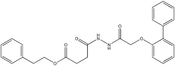 2-phenylethyl 4-oxo-4-[2-[2-(2-phenylphenoxy)acetyl]hydrazinyl]butanoate Structure