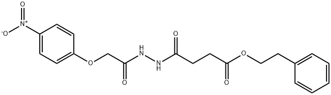 2-phenylethyl 4-{2-[(4-nitrophenoxy)acetyl]hydrazino}-4-oxobutanoate 结构式