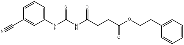 2-phenylethyl 4-({[(3-cyanophenyl)amino]carbonothioyl}amino)-4-oxobutanoate,815660-07-2,结构式