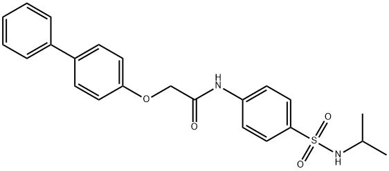 2-(4-biphenylyloxy)-N-{4-[(isopropylamino)sulfonyl]phenyl}acetamide 化学構造式