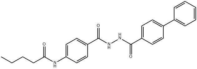 N-(4-{[2-(4-biphenylylcarbonyl)hydrazino]carbonyl}phenyl)pentanamide 化学構造式