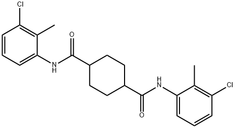 N,N'-bis(3-chloro-2-methylphenyl)-1,4-cyclohexanedicarboxamide Struktur