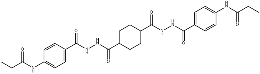 N,N'-[1,4-cyclohexanediylbis(carbonyl-2,1-hydrazinediylcarbonyl-4,1-phenylene)]dipropanamide Struktur