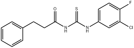 N-{[(3-chloro-4-fluorophenyl)amino]carbonothioyl}-3-phenylpropanamide Structure