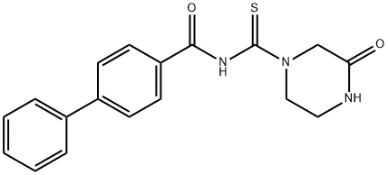 N-(3-oxopiperazine-1-carbothioyl)-4-phenylbenzamide Struktur