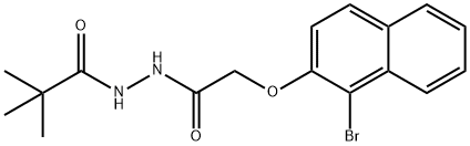 N'-{[(1-bromo-2-naphthyl)oxy]acetyl}-2,2-dimethylpropanohydrazide Structure