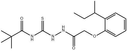 N-({2-[(2-sec-butylphenoxy)acetyl]hydrazino}carbonothioyl)-2,2-dimethylpropanamide Structure