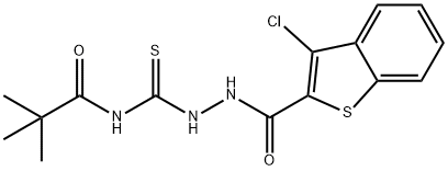 N-[[(3-chloro-1-benzothiophene-2-carbonyl)amino]carbamothioyl]-2,2-dimethylpropanamide,817570-99-3,结构式