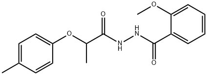 2-methoxy-N'-[2-(4-methylphenoxy)propanoyl]benzohydrazide Struktur