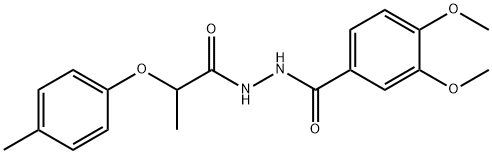 3,4-dimethoxy-N'-[2-(4-methylphenoxy)propanoyl]benzohydrazide,817634-41-6,结构式