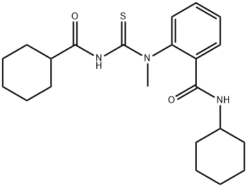 N-cyclohexyl-2-[{[(cyclohexylcarbonyl)amino]carbonothioyl}(methyl)amino]benzamide Structure