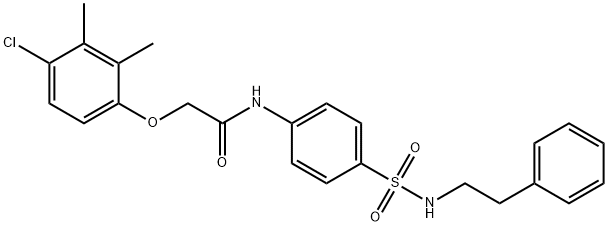 2-(4-chloro-2,3-dimethylphenoxy)-N-[4-(2-phenylethylsulfamoyl)phenyl]acetamide,819804-36-9,结构式