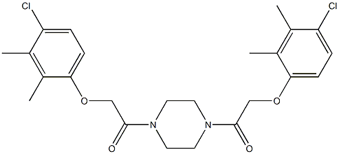 2-(4-chloro-2,3-dimethylphenoxy)-1-[4-[2-(4-chloro-2,3-dimethylphenoxy)acetyl]piperazin-1-yl]ethanone,819804-42-7,结构式