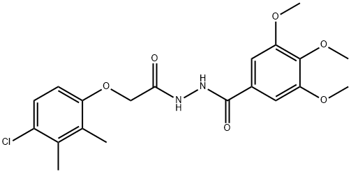 N'-[(4-chloro-2,3-dimethylphenoxy)acetyl]-3,4,5-trimethoxybenzohydrazide 化学構造式