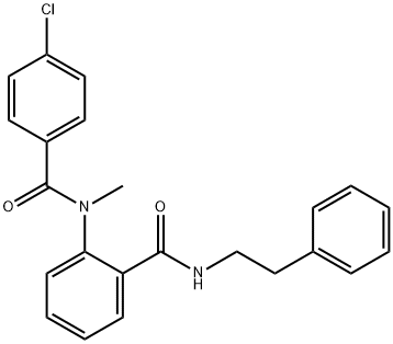 2-[(4-chlorobenzoyl)(methyl)amino]-N-(2-phenylethyl)benzamide 化学構造式