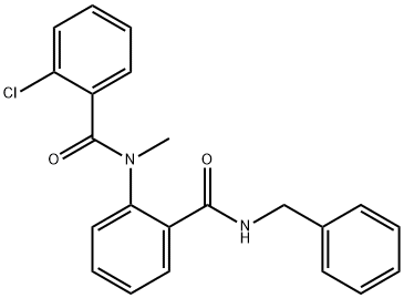 N-{2-[(benzylamino)carbonyl]phenyl}-2-chloro-N-methylbenzamide 化学構造式