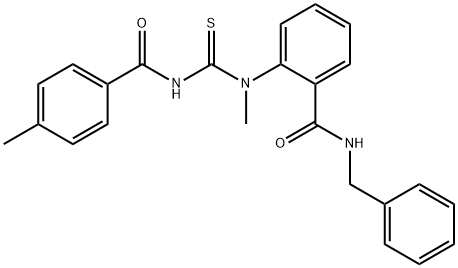 N-benzyl-2-(methyl{[(4-methylbenzoyl)amino]carbonothioyl}amino)benzamide 结构式