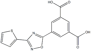 1,3-Benzenedicarboxylic acid, 5-[3-(2-thienyl)-1,2,4-oxadiazol-5-yl]- 化学構造式