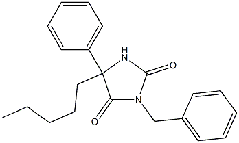 2,4-Imidazolidinedione, 5-pentyl-5-phenyl-3-(phenylmethyl)- Structure