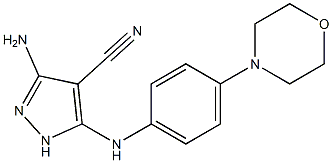 1H-Pyrazole-4-carbonitrile, 3-amino-5-[[4-(4-morpholinyl)phenyl]amino]- Structure
