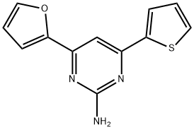 4-(furan-2-yl)-6-(thiophen-2-yl)pyrimidin-2-amine 结构式