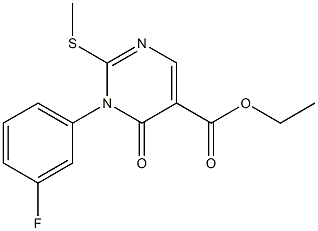 5-Pyrimidinecarboxylicacid, 1-(3-fluorophenyl)-1,6-dihydro-2-(methylthio)-6-oxo-,ethyl ester Structure