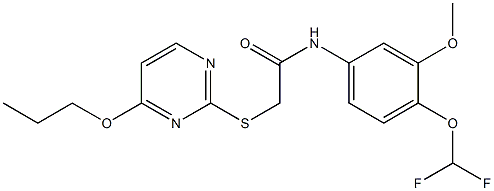 N-[4-(difluoromethoxy)-3-methoxyphenyl]-2-(4-propoxypyrimidin-2-yl)sulfanylacetamide,828284-44-2,结构式