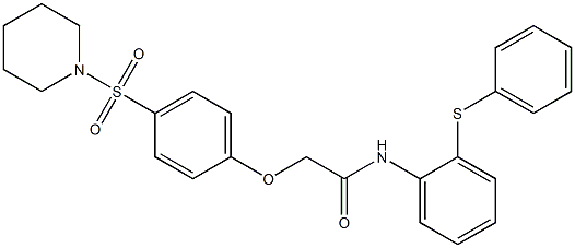 N-(2-phenylsulfanylphenyl)-2-(4-piperidin-1-ylsulfonylphenoxy)acetamide 结构式