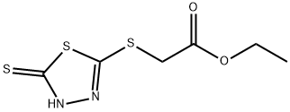 Acetic acid, [(4,5-dihydro-5-thioxo-1,3,4-thiadiazol-2-yl)thio]-, ethyl ester Structure