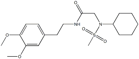 2-[cyclohexyl(methylsulfonyl)amino]-N-[2-(3,4-dimethoxyphenyl)ethyl]acetamide Structure