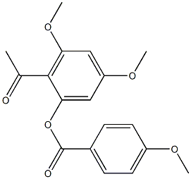 Benzoic acid, 4-methoxy-, 2-acetyl-3,5-dimethoxyphenyl ester Struktur
