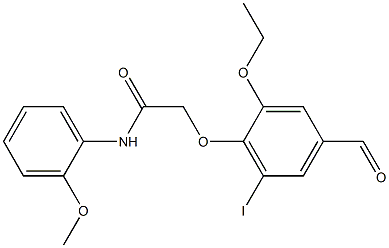 2-(2-ethoxy-4-formyl-6-iodophenoxy)-N-(2-methoxyphenyl)acetamide Structure