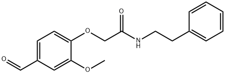2-(4-甲酰基-2-甲氧基苯氧基)-N-苯乙基乙酰胺,832674-36-9,结构式