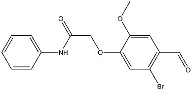 2-(5-bromo-4-formyl-2-methoxyphenoxy)-N-phenylacetamide Struktur