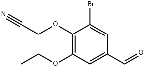 2-(2-溴-6-乙氧基-4-甲酰基苯氧基)乙腈, 832674-63-2, 结构式
