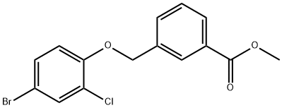 3-((4-溴-2-氯苯氧基)甲基)苯甲酸甲酯,832737-25-4,结构式