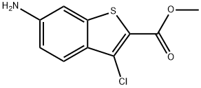 methyl 6-amino-3-chloro-1-benzothiophene-2-carboxylate 化学構造式