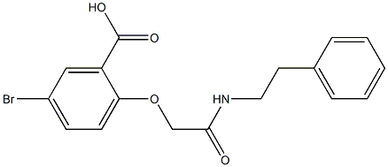 5-溴-2-(2-氧代-2-(苯乙氨基)乙氧基)苯甲酸, 835891-58-2, 结构式