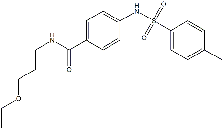 N-(3-ethoxypropyl)-4-[(4-methylphenyl)sulfonylamino]benzamide 化学構造式